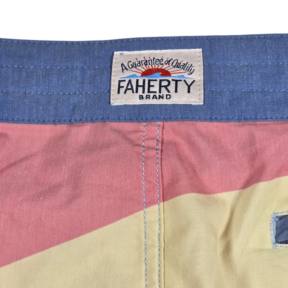 Faherty Soleil Fall Sunset Swim Suit Pockets 7" Board Shorts Mens Sz 31 Fits 32" - Picture 4 of 6